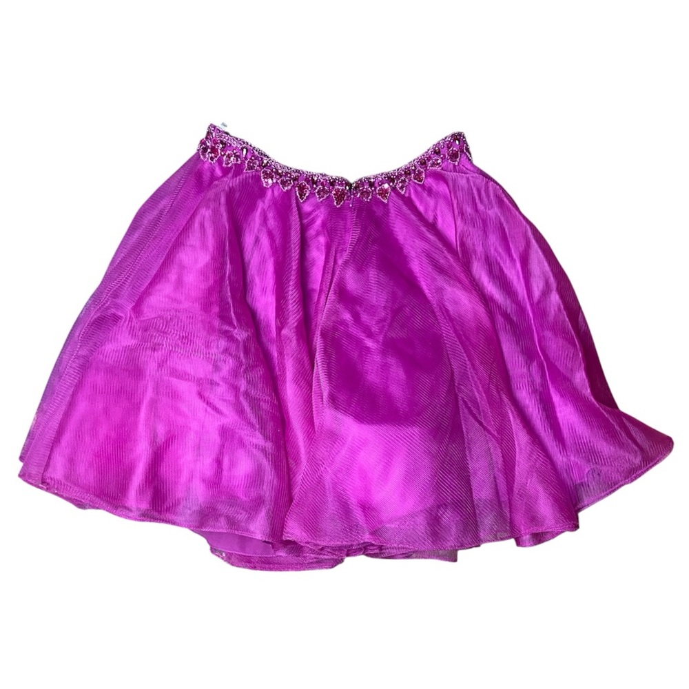 Jovani Purple Crystal Embellished Chiffon Mini Skirt Party Formal Size 10